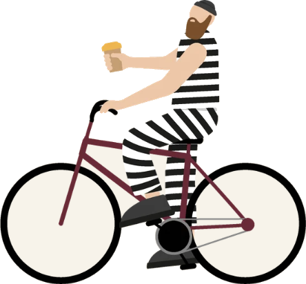 Illustration av en gäst som cyklar.